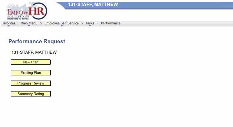 Performance Request Page Performance Request Page